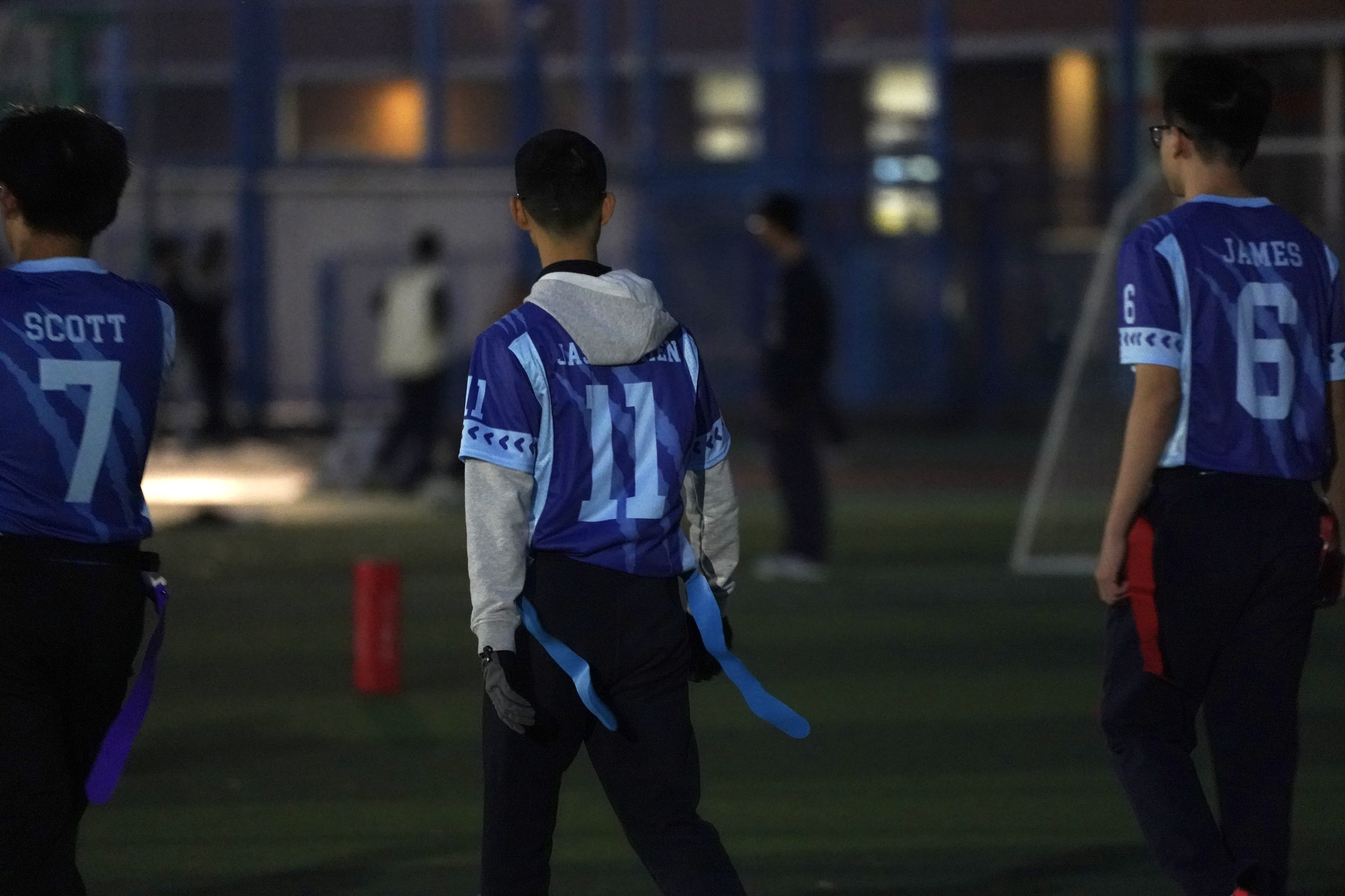 Jason Chen playing flag football